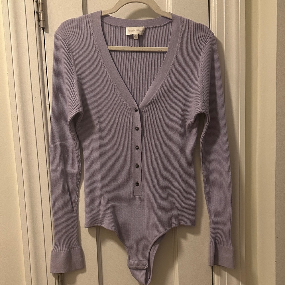 Favorite Daughter Lavender Sweater Bodysuit